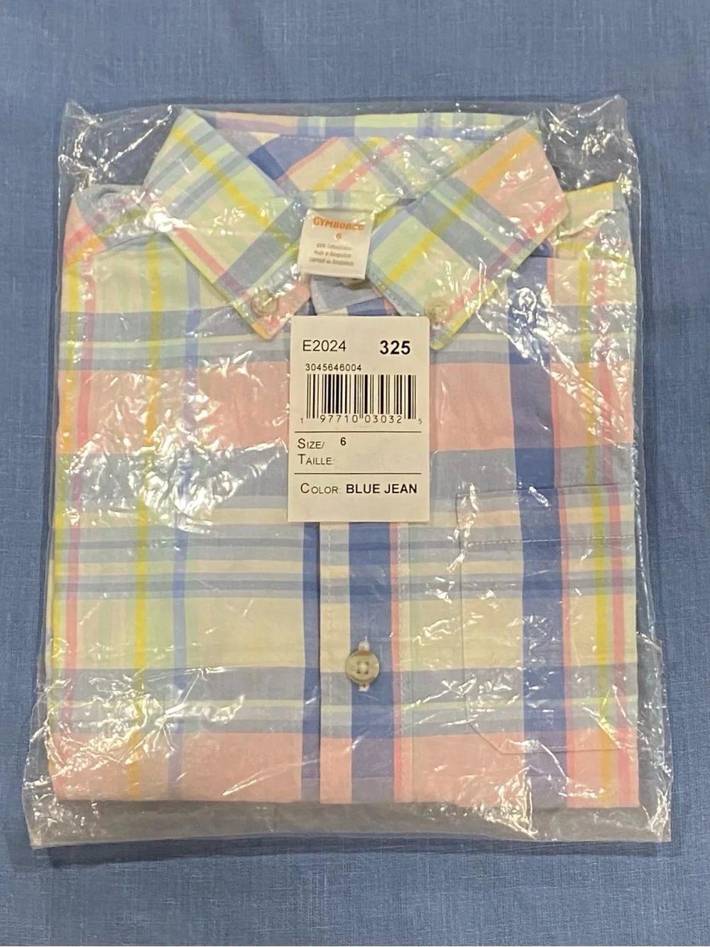 Gymboree Boys ‘Spring Celebration’ Pastel Plaid Button-Down Shirt Size 6